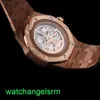 AP Crystal Pols Watch Royal Oak 26574or Blue Plate Automatische machines Mens 41 mm Gauge 18K Rose Gold -uurwerk