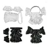 Bow Ties Ruffle Lace Jabot And Cuffs Set Unisex Party Costume Accessories