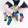 Leggings NOUVEAU 5 paires chaussettes pour enfants printemps automne coton dessin animé dinosaur garçon chaussettes de fille 315 ans