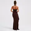 Casual Dresses Bodycon Dress Women Beach Tunic Wear Bath Exenit utflykt Boho Chic kläder koreanska hängande hals runt sexig tätt