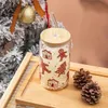 Tumblers 16oz Gingerbread Man Pattern Transparent Drinking Glass Can High Borosilicate With Bamboo Lid Uv Custom Sticker Christmas Gift H240425