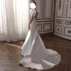 Sukienki imprezowe Harajpee White Tail Suknia ślubna 2024 Spring Style Bride Prosta elegancka francuska odchudzka