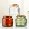 Partes de vela marrón Copa de vela de aromaterapia Jarra de vidrio transparente Candelador de bricolaje hecho a mano botella vacía