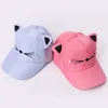 Caps Chapéus Orelhos fofos Cato de beisebol para crianças meninos meninos chapéu de beisebol Caps de beisebol de verão Capace de chapéu de sol fofo bebê Snapback D240425