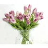 Decorative Flowers 20pcs/lot Real Touch PU Mini Tulip Artificial Wedding Home Decoration Flower 8 Color (no Vase)