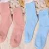 Frauen Socken Winter verdicken warme Plüschwolle hochwertige Feste Farbe Mädchen Mittelröhrchen Socken Weiche Heimschlaf Wärme Baumwolle