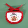 Hundebekleidung Haustierhut Weihnachten Lätzchen Exquisite Stickerei Set einstellbares weiches Kostüm für Party Cat Speichel Handtuch