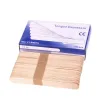 Krem 100pcs/zestaw drewniany język depresor woska woska woska do jednorazowego bambusa bambusowy kij bezpieczeństwa