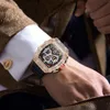NIEUW ONOLA VOLLEDIGE DIAMAND Multi Functional Fashion Waterdichte Quartz Men's Watch Silicone Tape Watch