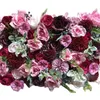 Fleurs décoratives Tongfeng Pink 24pcs / lot Flower Runner Mariage Decoration Artificiel Silk Rose Peony 3D Mur