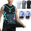 Chaleco de forma iónica para hombres Camisetas de compresión de chaleco de chaleco de hielo Camisetas de la abdomino de la abdomen de estómago de la abdomen de fitness 240425