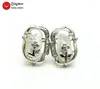 Stud Earrings Qingmos Trendy Natural Baroque Biwa Pearl For Women With 10 14mm White Silver Plate Jewelry 710