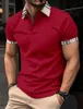 Herren Polos Sumer Kragen Druck Revers Anti-Pillin Pure Color Polo Shirt Kurzarm Casual Business Fashion Slim Fit