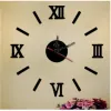 Klockor DIY Quartz Clocks Sticker 3D Wall Clock Roman Siffer Mirror Acrylic Home Wall Self Adhesive Hanging Watch Decoration Sticker