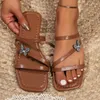 Sandalen grote omvangrijke boog vrouwen slippers mode open teen lage hakken zomerse casual gezellige slijbanen vrouwelijke slippers