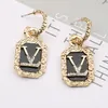 Orecchini vintage per borchie Domana designer di lusso Earring Double Letters Women 18K Diamond Crystal Rhinestones perle Regali di nozze di San Valentino