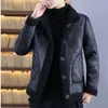 Мужские куртки 2024 Осень и Зимнее пальто плюшевая утолщенная модная стройная куртка топ -случайные повседневные мужчины носят C30