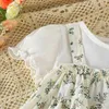 Rompers New Spring Baby Bodysuit Infant Sweet Floral Thin Style Jumpsuit Toddler Girls Clothes H240425