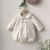 One-Pieces MILANCEL Spring Baby Clothes Peter Pan Collar Girls One Piece Linen Infant Bodysuits