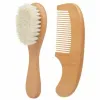 Toys Newborn Baby Natural Wooden Boys Girls Soft Wool Hair Brush Head Comb Infant Head Massager Portable Bath Brush Comb for Kids