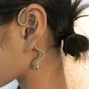 Charm vintage glänsande kristall Snake-formade öronklippörhängen för kvinnor överdrivna falska brosk öron manschett mode juvelerade gåvor