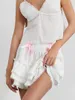 Rokken vrouwen schattige staaf rok casual zomers gelaagde witte a-line mini kawaii beach resort club street mode esthetische kleding