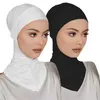 Hijabs turban caps för kvinnor muslimska underscarf modal hijab inre kepsar stretchy full täckning sjal mössa full nack täckning d240425