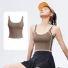 AL-216 Roupos de ginástica feminino de roupas íntimas ioga tanques de sutiã Suporte leve suporta esportes lingerie de lingerie respirável brassiere u back colete sexy com xícaras integradas