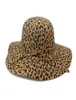 Druk lamparta dużego Fel Fel Dome kapelusz fedora czapki fascynatorów fascynatorów dla kobiet elegancka miękki czapka ochrona przed słońcem Chapeau2534389