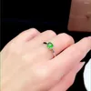 Clusterringe Kjjeaxcmy Fein Schmuck 925 Sterling Silber Natural Edelstein Diopside Fashion Woman's Crystal Ring Support Test Verkauf