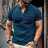 2024 MenS Polo Shirt Spring And Summer Henley Collar Shirt Design MenS T-Shirt Short-Sleeved Casual Street Shirt S-3XL 240415