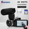 4K -Camcorder -Videokamera mit 42 MP, 30 fps UHD -Vlogging, 18x digitalem Zoom, Flip -Screen, Mikrofon, 32 GB SD -Karte, Fernbedienung und 2 Batterien