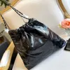 designer crossbody bag channelism 22bag garbage bag cowhide shopping tote bag diamond grid top layer cowhide style shoulder bag