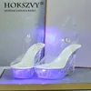 Dress Shoes LTARTA 1101 Series 10cm Heel 4cm Platform LED Lysande nattklubbshowskor Kvinnor Catwalk Crystal Bottom Sandals LFD H240425