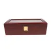 Cases 5 Slots Display Watch Boxes Wood Watch Storage Boxes Case With Lock New Wooden Watch Gift Jewelry Box