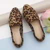 Casual Shoes 2024 Women Flats Female Plus Size Velvet Leopard Flock Leather Lady Side Mesh Sexy Shallow Polka Dot Fashion Street Style