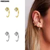 Boucles d'oreilles étalon 2024 or argenté rempli pour les femmes de petites bouces d'oreille carrées