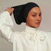 Hijabs New Muslim Ninja Hijab Inners Cap Stretchable Jersey Cotton Tube Cap Headband Shawl 바닥 여성 Headscarf Bonnet Islamic Turban D240425