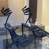 Serpentine Winding Decorative Stilettos Top 10cm Roman Women's Banquet Dress Shoes