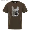 Camisetas masculinas Citação de bulldog francês Mens de forma imprimida de moda de rua de moda de moda retro de manga curta de manga curta extra grande camiseta-deco