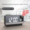 Klokken LED Digitale Smart Alarm Clock Watch Tabel Elektronische desktopklokken USB Wake Up Clock met 180D Time Projector Snooze vochtigheid