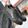 Casual Shoes Men Genuine Leather Dress Business Black Flats Oxfords Comfortable Footwear Fashion Sneakers