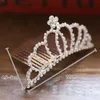 Biżuteria ślubna Dzieci Korony włosów grzebień kryształowy tiara ślubna błyszcząca korona dla kobiet dziewczęta rhinestone pereł ślubny prezenty ślubne D240425