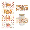 Window Stickers UV DTF Sticker Thanksgiving Theme For The 16oz Libbey Glasses Wraps Cup Can DIY Waterproof Easy To Use Custom Decals D7992