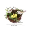 Figurines décoratives 13 cm Simulation Bird Nest Decoration Exquise Oeuf Ornament Party Decor Decor for Home Festival (13 cm Round