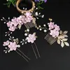 Bijoux de mariage Crystal Clain de mariage Combs Femmes Bridal Headpiece Pearl Righestone Flower Hair Accessories Bride Headwear Party Bijoux Gift D240425