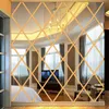 Spiegels DIY 3D Mirror Wall Stickers Diamanten Acryl Mirror Sticker Muurschildering voor woonkamer Home Baddecoratie Paredes 32 stks 50*100 cm