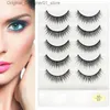 False Eyelashes 5 pairs of 3D mink false eyelashes handcrafted Wispy fluffy long eyelashes natural eye makeup tool eyelids personal eyelashes Q240425