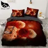 Ensemble Dream Ns Ns Red Rose 3D couette florale Housse de litière de lit de lit de lit de lit de lit double couette couette d'été King Size