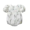 Rompers Summer Baby Bodys Sucts Pouffle Baux-petits Girls One Piece Flower Baby Girls Vêtements H240425